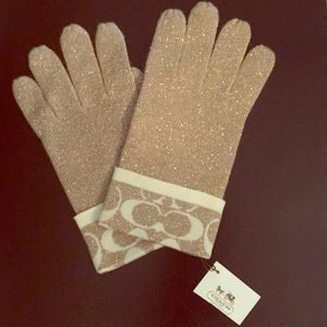 Glittery Gold Coach Gloves